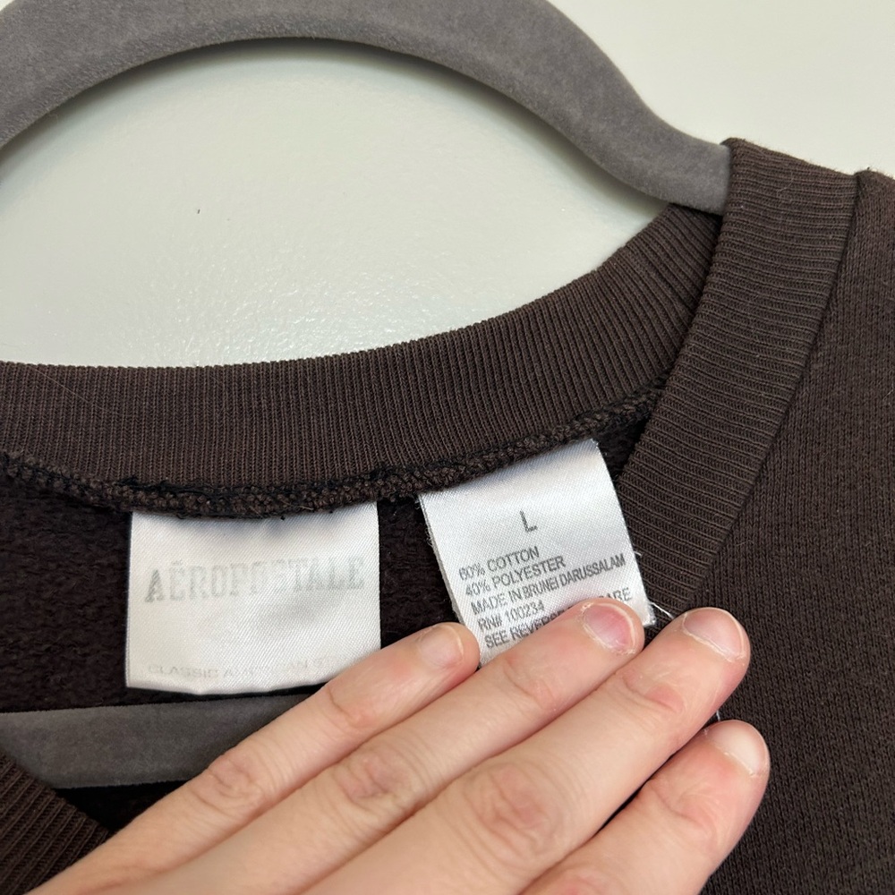 Aeropostale Varsity Men's Brown Sweater - Picture 3 of 3